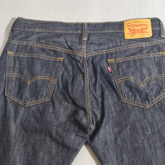 Levi's 569 Loose Fit Straight Jeans Men's Size W34/L30 Dark Ink Blue Colour - Picture 4 of 14